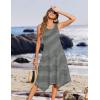 image:imageZeagoo Womens Casual Dress for Summer Tank Dress Loose Flowy Beach Dress with Pockets Hankerchief Flare Midi Sundress 2026Stripe Print