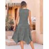 image:imageZeagoo Womens Casual Dress for Summer Tank Dress Loose Flowy Beach Dress with Pockets Hankerchief Flare Midi Sundress 2026Stripe Print