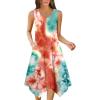 image:imageZeagoo Womens Casual Dress for Summer Tank Dress Loose Flowy Beach Dress with Pockets Hankerchief Flare Midi Sundress 2026Tie Dye