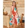 image:imageZeagoo Womens Casual Dress for Summer Tank Dress Loose Flowy Beach Dress with Pockets Hankerchief Flare Midi Sundress 2026Tie Dye