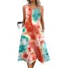 image:imageZeagoo Womens Casual Dress for Summer Tank Dress Loose Flowy Beach Dress with Pockets Hankerchief Flare Midi Sundress 2026Tie Dye