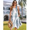 image:imageZeagoo Womens Casual Dress for Summer Tank Dress Loose Flowy Beach Dress with Pockets Hankerchief Flare Midi Sundress 2026White
