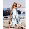 image:imageZeagoo Womens Casual Dress for Summer Tank Dress Loose Flowy Beach Dress with Pockets Hankerchief Flare Midi Sundress 2026White