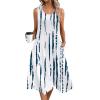 image:imageZeagoo Womens Casual Dress for Summer Tank Dress Loose Flowy Beach Dress with Pockets Hankerchief Flare Midi Sundress 2026White