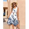 image:imageZeagoo Womens Casual Dress for Summer Tank Dress Loose Flowy Beach Dress with Pockets Hankerchief Flare Midi Sundress 2026White Wf118
