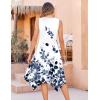 image:imageZeagoo Womens Casual Dress for Summer Tank Dress Loose Flowy Beach Dress with Pockets Hankerchief Flare Midi Sundress 2026White Wf118