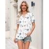 image:imageZeagoo Womens Tops Short Sleeve V Neck Tee Shirts Cute Dressy Casual Clothing Business Work BlouseAwhite Flowers Bf290