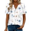 image:imageZeagoo Womens Tops Short Sleeve V Neck Tee Shirts Cute Dressy Casual Clothing Business Work BlouseAwhite Flowers Bf290