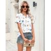 image:imageZeagoo Womens Tops Short Sleeve V Neck Tee Shirts Cute Dressy Casual Clothing Business Work BlouseAwhite Flowers Bf290