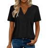 image:imageZeagoo Womens Tops Short Sleeve V Neck Tee Shirts Cute Dressy Casual Clothing Business Work BlouseBblack