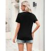 image:imageZeagoo Womens Tops Short Sleeve V Neck Tee Shirts Cute Dressy Casual Clothing Business Work BlouseBblack