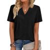 image:imageZeagoo Womens Tops Short Sleeve V Neck Tee Shirts Cute Dressy Casual Clothing Business Work BlouseBblack