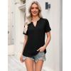 image:imageZeagoo Womens Tops Short Sleeve V Neck Tee Shirts Cute Dressy Casual Clothing Business Work BlouseBblack