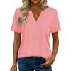image:imageZeagoo Womens Tops Short Sleeve V Neck Tee Shirts Cute Dressy Casual Clothing Business Work BlouseBcoral