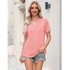 image:imageZeagoo Womens Tops Short Sleeve V Neck Tee Shirts Cute Dressy Casual Clothing Business Work BlouseBcoral