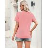 image:imageZeagoo Womens Tops Short Sleeve V Neck Tee Shirts Cute Dressy Casual Clothing Business Work BlouseBcoral