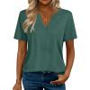 image:imageZeagoo Womens Tops Short Sleeve V Neck Tee Shirts Cute Dressy Casual Clothing Business Work BlouseBgreen