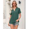image:imageZeagoo Womens Tops Short Sleeve V Neck Tee Shirts Cute Dressy Casual Clothing Business Work BlouseBgreen