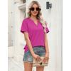 image:imageZeagoo Womens Tops Short Sleeve V Neck Tee Shirts Cute Dressy Casual Clothing Business Work BlouseBhot Pink