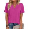 image:imageZeagoo Womens Tops Short Sleeve V Neck Tee Shirts Cute Dressy Casual Clothing Business Work BlouseBhot Pink