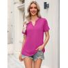 image:imageZeagoo Womens Tops Short Sleeve V Neck Tee Shirts Cute Dressy Casual Clothing Business Work BlouseBhot Pink