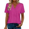 image:imageZeagoo Womens Tops Short Sleeve V Neck Tee Shirts Cute Dressy Casual Clothing Business Work BlouseBhot Pink