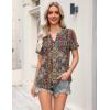 image:imageZeagoo Womens Tops Short Sleeve V Neck Tee Shirts Cute Dressy Casual Clothing Business Work BlouseBohemian Mz721