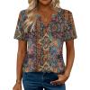 image:imageZeagoo Womens Tops Short Sleeve V Neck Tee Shirts Cute Dressy Casual Clothing Business Work BlouseBohemian Mz721