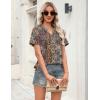 image:imageZeagoo Womens Tops Short Sleeve V Neck Tee Shirts Cute Dressy Casual Clothing Business Work BlouseBohemian Mz721