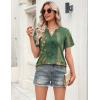 image:imageZeagoo Womens Tops Short Sleeve V Neck Tee Shirts Cute Dressy Casual Clothing Business Work BlouseBoho Green Mz839