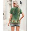 image:imageZeagoo Womens Tops Short Sleeve V Neck Tee Shirts Cute Dressy Casual Clothing Business Work BlouseBoho Green Mz839