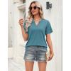 image:imageZeagoo Womens Tops Short Sleeve V Neck Tee Shirts Cute Dressy Casual Clothing Business Work BlouseBturquoise