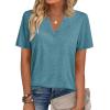 image:imageZeagoo Womens Tops Short Sleeve V Neck Tee Shirts Cute Dressy Casual Clothing Business Work BlouseBturquoise