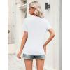 image:imageZeagoo Womens Tops Short Sleeve V Neck Tee Shirts Cute Dressy Casual Clothing Business Work BlouseBwhite