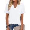 image:imageZeagoo Womens Tops Short Sleeve V Neck Tee Shirts Cute Dressy Casual Clothing Business Work BlouseBwhite