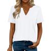 image:imageZeagoo Womens Tops Short Sleeve V Neck Tee Shirts Cute Dressy Casual Clothing Business Work BlouseBwhite