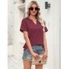 image:imageZeagoo Womens Tops Short Sleeve V Neck Tee Shirts Cute Dressy Casual Clothing Business Work BlouseBwine Red