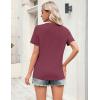 image:imageZeagoo Womens Tops Short Sleeve V Neck Tee Shirts Cute Dressy Casual Clothing Business Work BlouseBwine Red