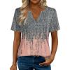 image:imageZeagoo Womens Tops Short Sleeve V Neck Tee Shirts Cute Dressy Casual Clothing Business Work BlouseGray Print
