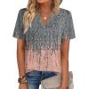 image:imageZeagoo Womens Tops Short Sleeve V Neck Tee Shirts Cute Dressy Casual Clothing Business Work BlouseGray Print