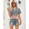 image:imageZeagoo Womens Tops Short Sleeve V Neck Tee Shirts Cute Dressy Casual Clothing Business Work BlouseGray Print