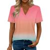 image:imageZeagoo Womens Tops Short Sleeve V Neck Tee Shirts Cute Dressy Casual Clothing Business Work BlousePink Jb218