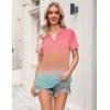image:imageZeagoo Womens Tops Short Sleeve V Neck Tee Shirts Cute Dressy Casual Clothing Business Work BlousePink Jb218