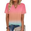 image:imageZeagoo Womens Tops Short Sleeve V Neck Tee Shirts Cute Dressy Casual Clothing Business Work BlousePink Jb218