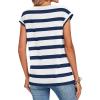 image:imageZeagoo Womens Tops Summer Casual Cap Sleeve Tshirts Shirts Business Dressy Spring Fashion Outfits Trendy ClothesBlue White Striped