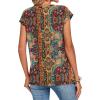 image:imageZeagoo Womens Tops Summer Casual Cap Sleeve Tshirts Shirts Business Dressy Spring Fashion Outfits Trendy ClothesBrown Boho Print