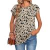 image:imageZeagoo Womens Tops Summer Casual Cap Sleeve Tshirts Shirts Business Dressy Spring Fashion Outfits Trendy ClothesKhaki Floral