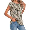 image:imageZeagoo Womens Tops Summer Casual Cap Sleeve Tshirts Shirts Business Dressy Spring Fashion Outfits Trendy ClothesKhaki Floral
