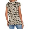 image:imageZeagoo Womens Tops Summer Casual Cap Sleeve Tshirts Shirts Business Dressy Spring Fashion Outfits Trendy ClothesKhaki Floral