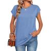 image:imageZeagoo Womens Tops Summer Casual Cap Sleeve Tshirts Shirts Business Dressy Spring Fashion Outfits Trendy ClothesLight Blue